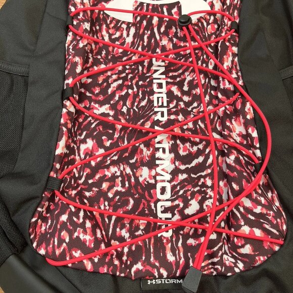 Under Armour Hustle Sport Backpack Fits 15" Laptop Raspberry/Black NEW - Picture 7 of 11